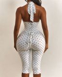 EVE Polka Dots Print Sleeveless Romper YMEF-59111