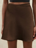 EVE Solid Color Tie Up Skirt YWXS-K25L1883