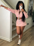 EVE Zipper Long Sleeve Drawstring Top Skirts Suit(safety pants) CH-26027