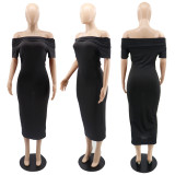 EVE Solid Color One Shoulder Midi Dress GYLY-9641