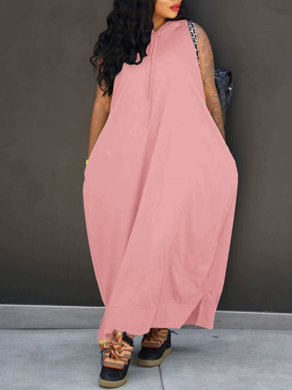 EVE Sport Hooded Sleeveless Maxi Dress QYMF-61008