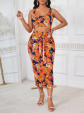 EVE Print Sleeveless Tank Top Long Skirt Suit cGYLY-9475