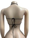 EVE Sleeveless Halterneck Backless Print Vest GFCF-1484