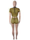 EVE Stripe Print Short Sleeve Short 2 Piece Set SHD-9993