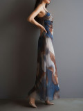 EVE Sling Print Chiffon Maxi Dress GWDS-260307