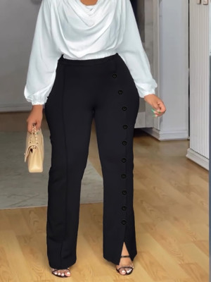 EVE Plus Size Solid Color Flare Pants QMZF-2152