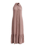 EVE Sleeveless Solid Color Ruffles Long Dress HNIF-MC036