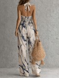 EVE Sleeveless Halterneck Print Loose Jumpsuit GWDS-260526