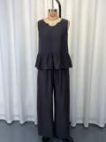 EVE Casual Sleeveless Vest Two Piece Pants Set GWDS-260508