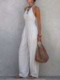 EVE Solid Color Halterneck Loose Jumpsuit GWDS-260430