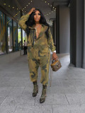 EVE Camouflage Print Zipper Jumpsuit QMZF-18003