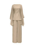 EVE Solid Color Bat Sleeve Loose Casual Pants Suit HNIF-MC004