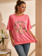 EVE Plus Size Print Short Sleeve Loose T Shirt QMZF-18002