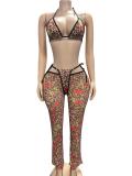 EVE Sexy Print Sling Top Two Piece Pants Set GFCF-1471