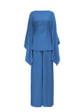 EVE Solid Color Bat Sleeve Loose Casual Pants Suit HNIF-MC004