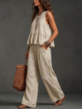 EVE Casual Sleeveless Vest Two Piece Pants Set GWDS-260508