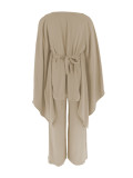 EVE Solid Color Bat Sleeve Loose Casual Pants Suit HNIF-MC004