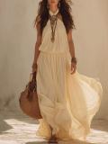 EVE Sleeveless Solid Color Maxi Dress GWDS-260616