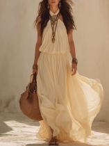 EVE Sleeveless Solid Color Maxi Dress GWDS-260616