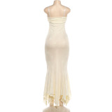 EVE Solid Color Spaghetti Straps Fashtail Dress XEF-K6D07680A
