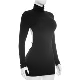 EVE Solid Color Long Sleeve Backless Mini Dress GSZM-D26DS232
