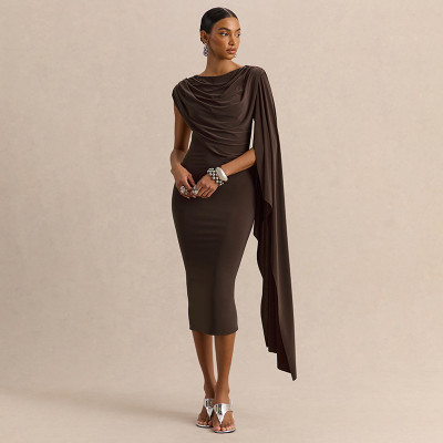 EVE Solid Color Sleeveless Irregular Midi Dress GDSF-Q26DS066