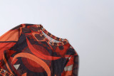 EVE Long Sleeve Print Top Long Skirts 2 Piece Set DLSF-K6S10203A