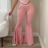 EVE Polka Dot Print Flare Pants GSZM-Q26PT084