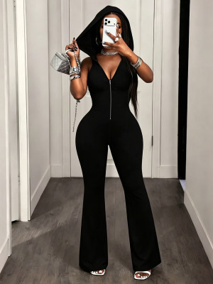 EVE Backless Zipper Hooded Jumpsuit GHYX-JYP7069