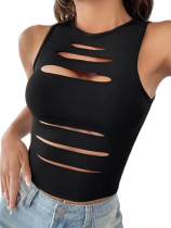 EVE Hollow Out Sleeveless Tank Tops GLAX-90511