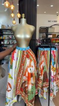 EVE Print Irregular Loose Half Body Skirt GCNE-75310