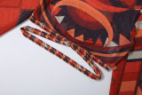 EVE Long Sleeve Print Top Long Skirts 2 Piece Set DLSF-K6S10203A