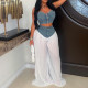 EVE V Neck Zipper Vest Wide Leg Pants 2 Piece Set AIL-357