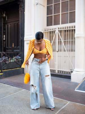 EVE Fashion Holes Denim Straight Jeans GYLN-0408