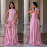 EVE Solid Color Sleeveless Maxi Dress BY-7713