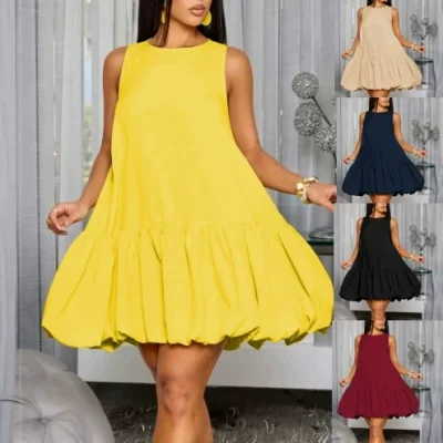 EVE Sleeveless Solid Color Mini Dress GSRX-886