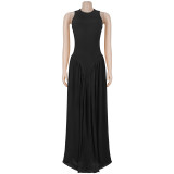 EVE Solid Color Sleeveless Maxi Dress BY-7713
