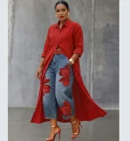 EVE Floral Prints Straight Jeans GAKF-60516