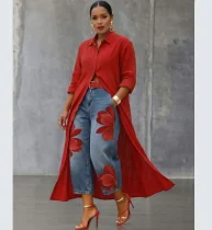 EVE Floral Prints Straight Jeans GAKF-60516