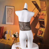 EVE Backless Halterneck See Through Sequin Top GFRT-42281TBG