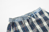 EVE Plus Size Plaid Patchwork Embroidered Puppy Jeans GYLN-2956