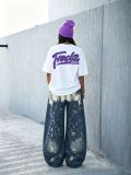 EVE Plus Size Ink-Splatter Loose Straight Jeans GYLN-9079