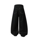 EVE Plus Size Fashion Washed Removable Straight Jeans GYLN-5507