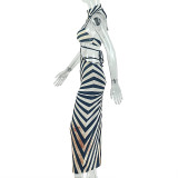 EVE Zebra Print Backless Tie Up Maxi Dress GJYO-JD305395