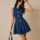 EVE Fashion Denim Sleeveless Mini Dress GDAM-218906