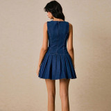 EVE Fashion Denim Sleeveless Mini Dress GDAM-218906