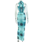 EVE Print Backless Tie Up Maxi Dress GJYO-JD305500