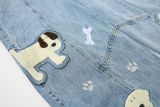 EVE Plus Size Plaid Patchwork Embroidered Puppy Jeans GYLN-2956