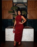 EVE Sleeveless Solid Color Slim Maxi Dress GADE-11116