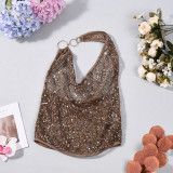 EVE Backless Halterneck See Through Sequin Top GFRT-42281TBG